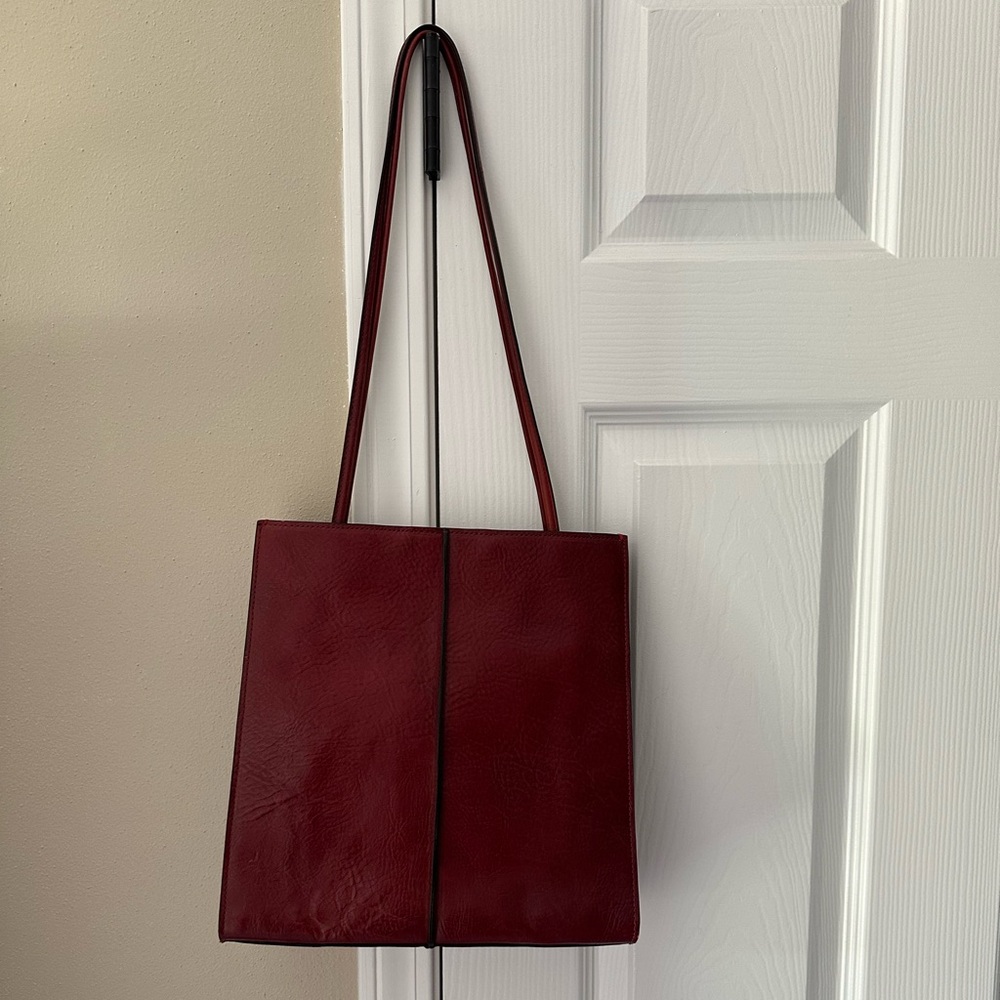 Vintage Wilsons Leather Red Shoulder Bag Sophisticated Style
